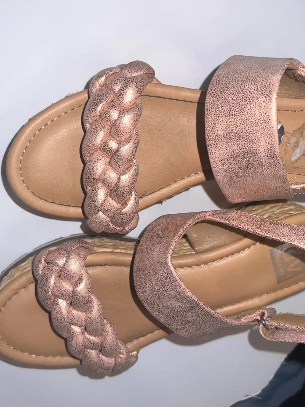 DV by Dolce Vita Girls Rose Gold Braided Strap Sandals